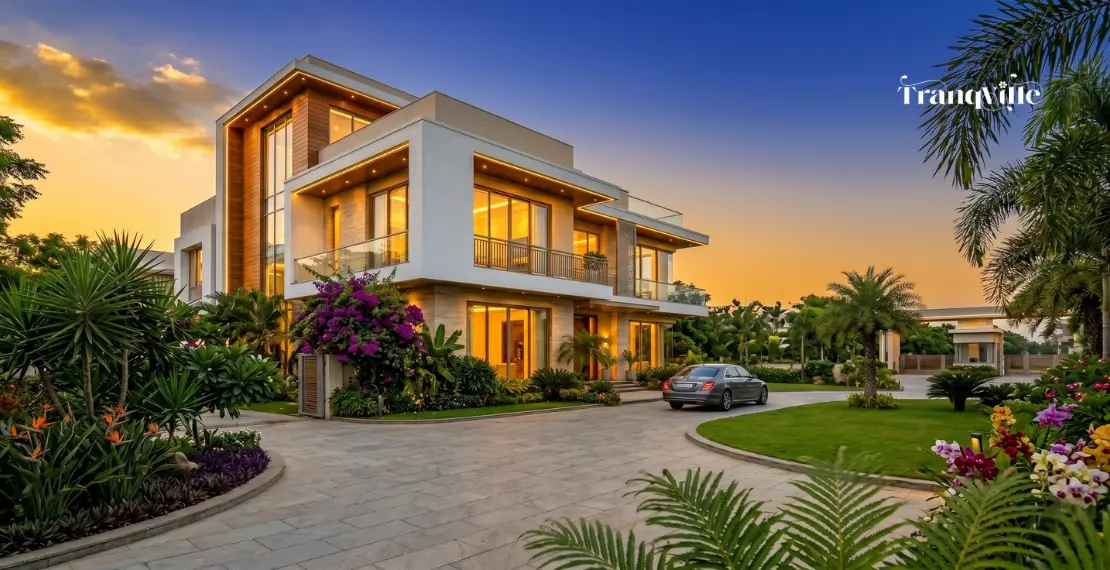 Luxury villas in Hyderabad with modern architecture and gated community