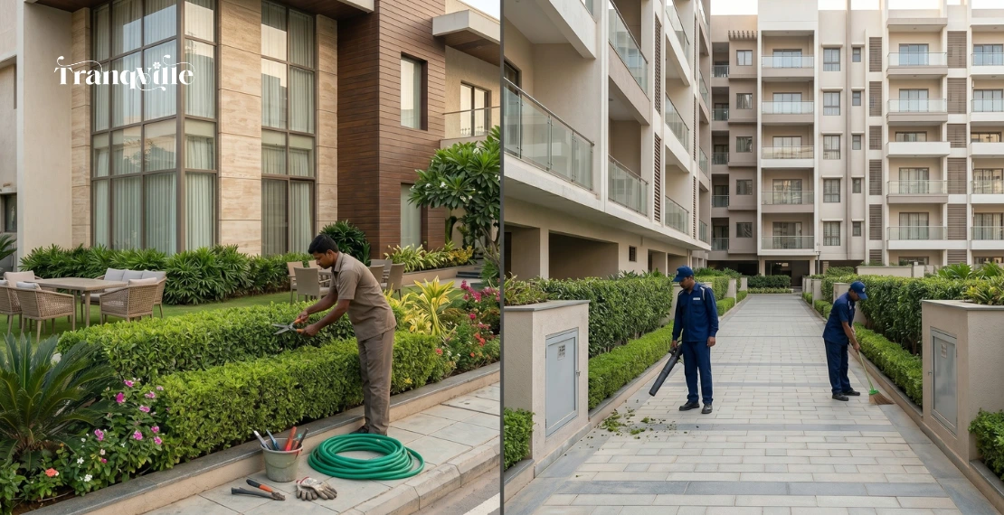 villa vs apartment maintenance difference private vs managed
